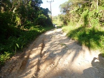 Sepanjang 7 Km jalan ke desa Sibinail dan desa di sekitarnya belum tersentuh aspal.  PENDY LUBIS | SUMUT BERITA