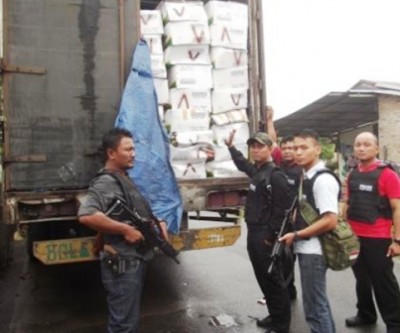 Truk yang ditemukan Polres Asahan.   SUMUT BERITA | IBNU PILLIANG