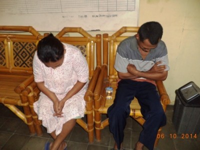 Kedua tersangka di Mapolresta Binjai. SUMUT BERITA | PAIYAN