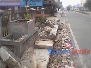 Salah satu proyek 'siluman' yang muncul di Tebing Tinggi. SUMUT BERITA | AGUSWAN SINAGA