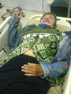 Korban saat dirawat di rumah sakit.