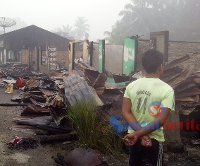 Delapan rumah warga yang ludes terbakar.