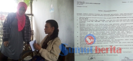 Heny didampingi Dina karyawan indomaret dan surat hubungan kerja serta SK pengangkatan. 