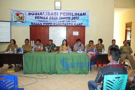 Sosialisasi Pilkades serentak di Kantor Camat Tiga Binanga. SUMBER/pardi simalango